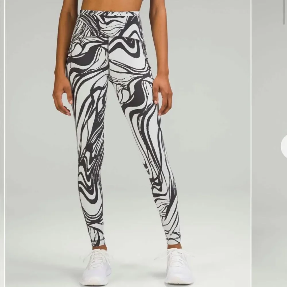 NWT New LULULEMON Swift Speed Hi Rise Tight EWJW Jacquard Vapor Grey Print 2